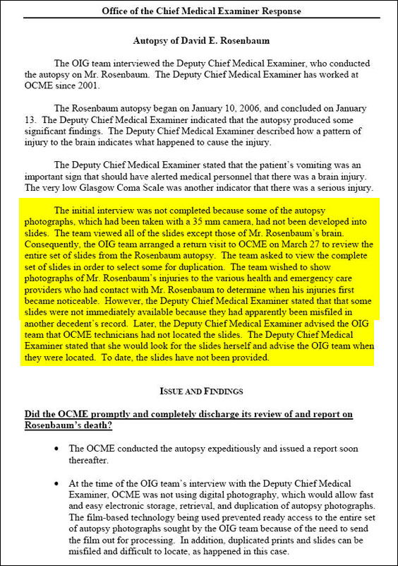 In any other city, I'd suspect a cover-up. In D.C., alas, it's entirely plausible that crucial autopsy slides would be misfiled and never found.