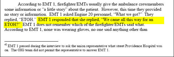 Again, "ETOH" means "blackout drunk." "EMT 1" made clear every step of the way that she didn't want to be on this call.