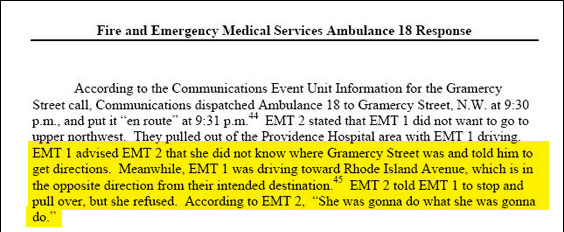 "EMT 2" continues to drop a dime on ""EMT 1," who apparently doesn't like asking for directions.