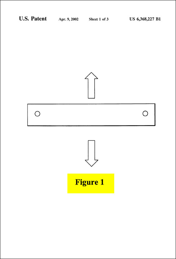 This illustration shows the conventional way to play on a swing, i.e., by swinging back and forth.