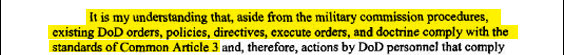 Tell it to Khalid Sheikh Mohammed, alleged mastermind of the 9/11 attacks, whom the CIA subjected to waterboarding, according to ABC News, despite the CIA's inspector general's finding that waterboarding violates the Geneva Conventions. A stickler might point out that the CIA doesn't fall under the jurisdiction of this Pentagon memo. OK then, tell it to Mohammed al-Qahtani, believed to be the would-be 20th 9/11 hijacker. Navy interrogators threatened him with a dog, made him stand nude, and hung pictures of scantily-clad women around his neck, according to Time magazine. The alleged abuses prompted a complaint from the FBI.