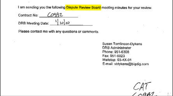 A board of the Massachusetts Turnpike Authority charged with refereeing disagreements related to Big Dig contracts.