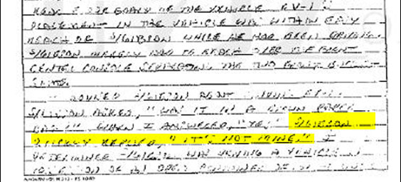 "S/Gibson asked, 'Was it in a brown paper bag?' When I answered, 'yes,' s/Gibson quickly replied, 'It's not mine.' "