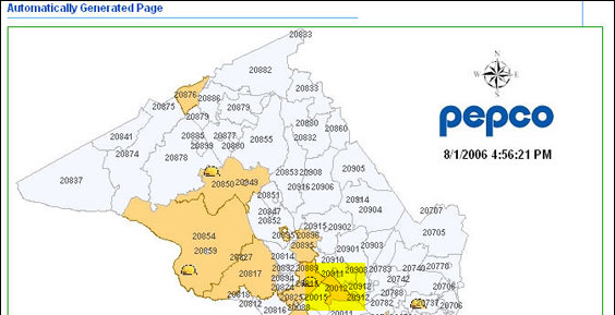 Hey, that's my neighborhood, damn it! But I phoned home and the machine picked up. That means the electricity's on.