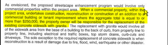 According to the L.A. Times, the city's merchants are groaning about having to shell out $850 per linear foot for the new granite sidewalks.