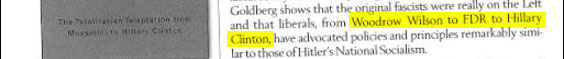 Wilson presumably was a fascist for riding roughshod on domestic civil liberties during World War One. FDR, I imagine, was a fascist for increasing the size and power of the federal government. Hillary Clinton is a fascist because conservatives are convinced she's going to get the presidential nomination in 2008. I'm a fascist because I find all these comparisons ridiculous.