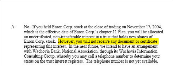 ...because the shares in the trust are worthless.