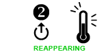 2. REAPPEARING, Hard UP arrow