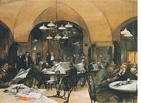Cafe Griensteidl in Vienna by R. Völkel. Click image to expand.