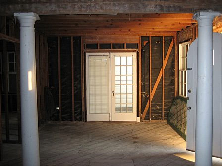The interior of our gutted house.