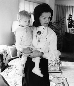 John with his mother, Nancy Dickerson.