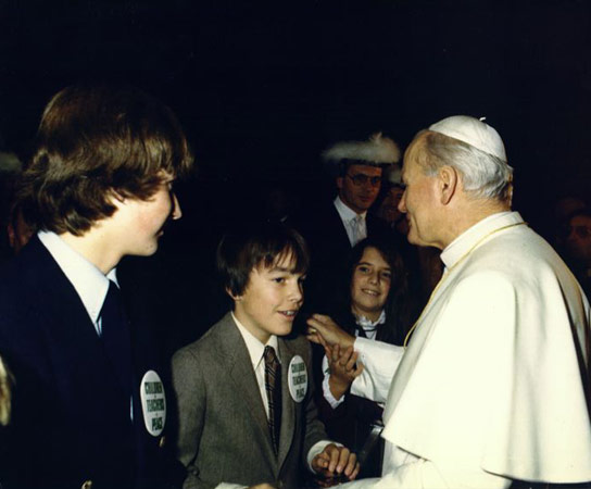 Sean, age 12, with the pope.
