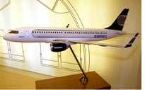 A model of the Bombardier C-Series aircraft. Click image to expand.