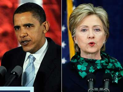 Photographs of: Barack Obama by Jeff Swensen/Getty Images; Hillary Clinton by Mark Wilson/Getty Images.