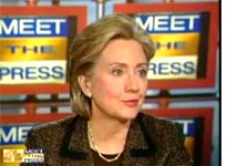 Still of Hillary Clinton on Meet the Press © 2008 NBC Universal.