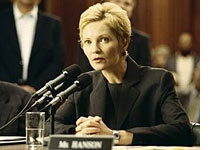 Photograph of Joan Allen in "The Contender" by Gino Mifsud, copyright 2000 Dreamworks LLC.