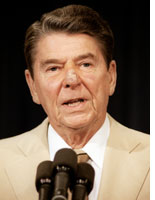 (Photo of US President Ronald Reagan by JEROME DELAY/AFP/Getty Images)