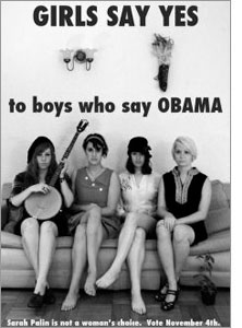 Updated Obama poster photo by Casey Brooks and features Anna Bean, Karen Maine, Dana Gluck, and Lindsay Withers. 
