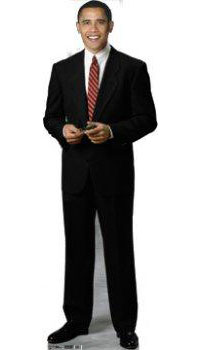 Barack Obama cutout.