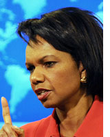 Photograph of Condoleezza Rice by Mark Ralston/AFP/Getty Images.