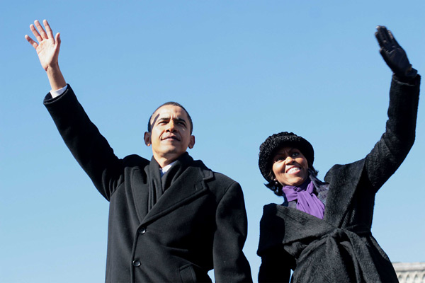 Sen. Barack Obama and his wife Michelle.