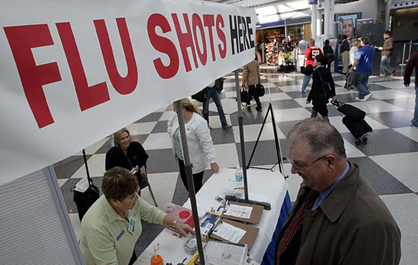 A flu shot booth.