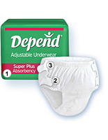 Depend Super Plus Absorbency Adjustable Underwear