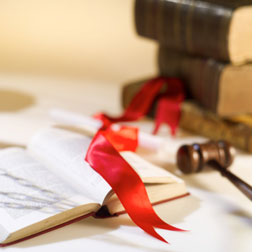 Law books.
