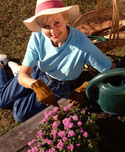 Woman gardening.