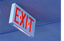 Photo of exit sign by Ryan McVay/Digital Vision.