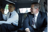Photograph of Barack Obama with Brian Williams from from NBC’s Special "Inside the Obama White House"