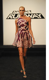 Holly Ridings models designer Emilio Sosa's winning garment from Project Runway.