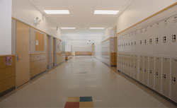 Empty school hall