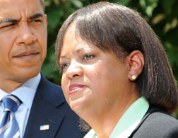 Barack Obama and Dr. Regina Benjamin, the president's nominee to be surgeon general. Click image to expand.