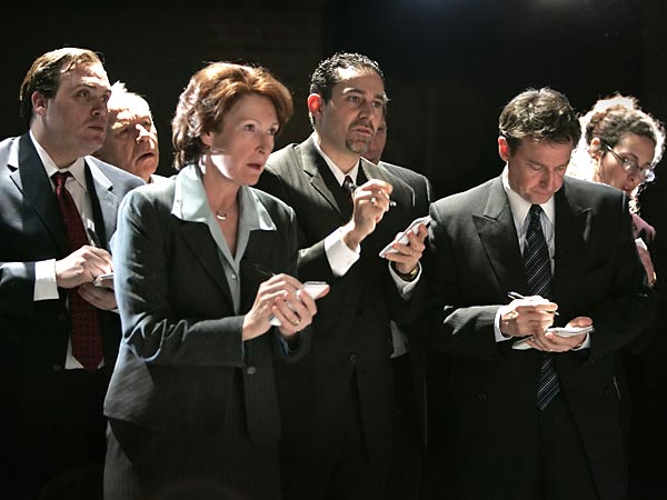 Left to right: Glenn Fleshler, George Bartenieff, Brenda Wehle, Waleed F. Zuaiter, Armand Schultz, Lameece Issaq