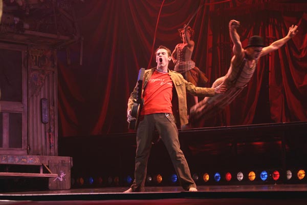 Michael Arden, Lisa Gajda, and Charlie Neshyba-Hodges in The Times They Are A-Changin'.