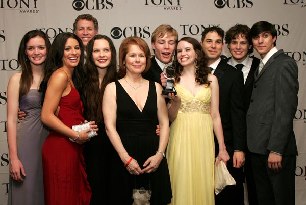 The cast and crew of Spring Awakening after winning the Tony Award for best musical.