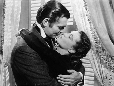 Clark Gable with Vivien Leigh in Gone With The Wind.