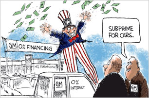 TODAY'S CARTOONS: Cartoonists' take on the auto industry.