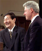 Deep in discussions: Zhu and Clinton
