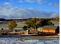 A dusting of morning snow portends the coming Wyoming winter.