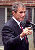 George W. faces the media