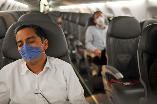 Masks on a plane.