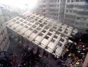 Collapsed building in Taiwan