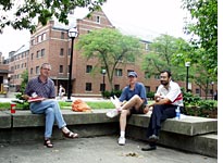 Post-docs Tom, Stephen, and Claudio at post-doc lunch