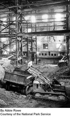View of gutted White House