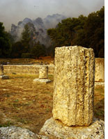 Fire rages in Ancient Olympia. Click image to expand.