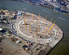Aerial view of dome under construction