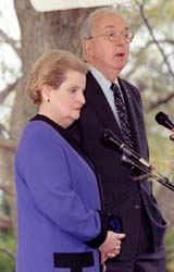 Madeleine Albright with Jesse Helms