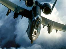 A-10 jet in flight